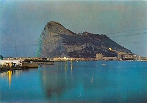 13 La Linea Vista del Penon Nocturna de Gibraltar Postcard Spain Postcard  - Picture 1 of 2