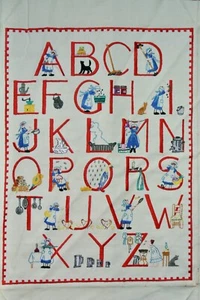 Vintage Embroidery Alphabet Daily Chores Completed Needlepoint - Picture 1 of 14