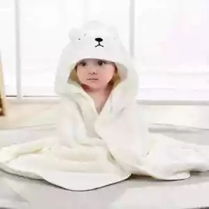 Ultra-Soft Microfiber Hooded Baby Towel & Robe - Unisex - 31.5"x31.5" - White - Picture 1 of 20