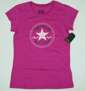 Neu Converse All Star T-Shirt TShirt Shirt Kinder Mädchen Girl Lila Gr.152-158