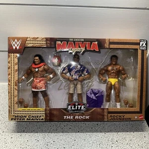WWE Mattel Elite The Rock WWE Generations Maivia Legacy 3-Pack Exclusive -Sealed - Picture 1 of 7