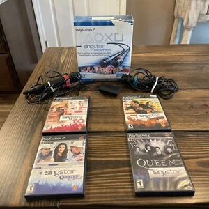 PS2 SingStar Amped, 80’s, Queen, Country -PlayStation 2 With Microphones & Box - Picture 1 of 8