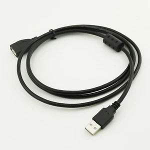 1.5FT/150CM 2.0 A Male To A Female Jack Charger Data Extension Cable Cord Black - Picture 1 of 5