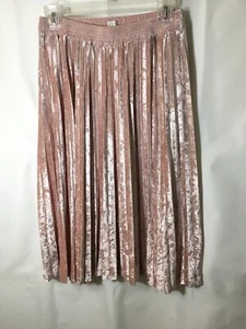 A New Day Pleated Skirt X-Small Pink Velvet Stretch Waistband Comfy Flowy - Picture 1 of 3