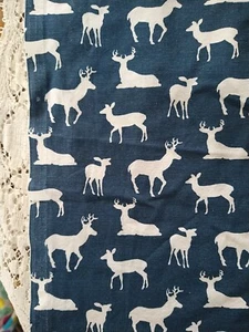 Premier Prints Fabric Deer Silhouette Cotton Home Decor Navy Blue BTHY 18" x 58" - Picture 1 of 4