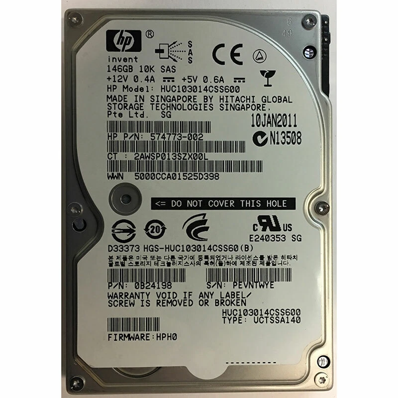 HUC103014CSS60 - Hitachi 146GB 10K RPM SAS 2.5" HDD - Image 1 of 1