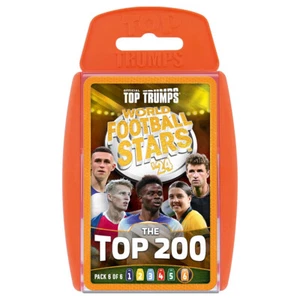 World Football Stars Top 200 Top Trumps Pack 6 Card Game 2 Players Kids Aged 6+ - Picture 1 of 8