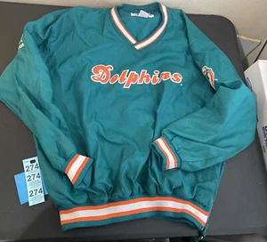 Vintage Miami Dolphins Jacket XL NFL Pro Line Authentic Starter Pullover 90s - Picture 1 of 14