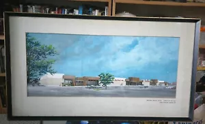 Original 1970's Painting of Cumberland Maryland Downtown Shopping Center 30x13 - Picture 1 of 19