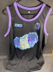 Juice Wrld 999 Basketball Jersey Black Purple Mens Shirt Sz XL Lucid Dreams - Picture 1 of 7