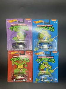 HOT WHEELS 2022 PREMIUM POP CULTURE TEENAGE MUTANT NINJA TURTLES SET OF 4 - Picture 1 of 4