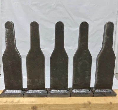 HMF TARGETS AR500 3/8” Steel Beer Bottle Knock-over Shooting Target Set Of 5