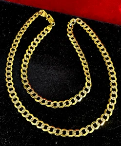 COLLAR CADENA ORO BLANCO Y AMARILLO 10K FIRMADO SJD BORDILLO CORTE DIAMANTE 12,8 GR 22' - Imagen 1 de 18