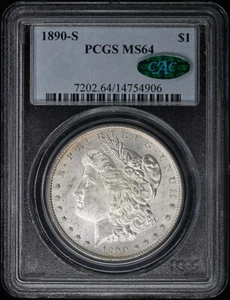 1890-S $1 Morgan Dollar PCGS MS64 (CAC) - Picture 1 of 2