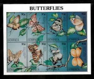 Dominica 1997 - Butterflies - Sheet of 8 Stamps - Scott #1915 - MNH - Picture 1 of 1