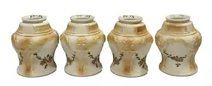 4 Antique Art Deco Pressed Milk Glass Pendant Lamp Globe Shade for Light Fixture - Picture 1 of 10