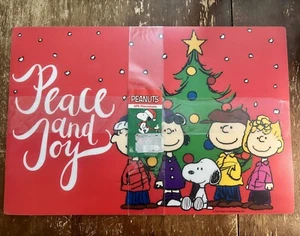 PEANUTS SNOOPY GANG PEACE & JOY VINYL CHRISTMAS PADDED PLACEMENTS (4) 2021 - Picture 1 of 3