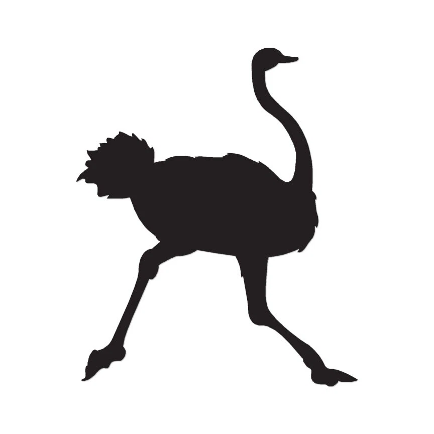 SOUTHERN DECALZ Ostrich Running - Vinyl Decal Sticker - Multiple Color & Sizes - ebn492