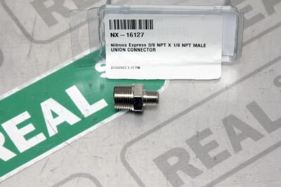 Nitrous Express 3/8 NPT X 1/8 NPT MALE Union Connector Reducer Fitting NX-16127 - Image 1 of 4