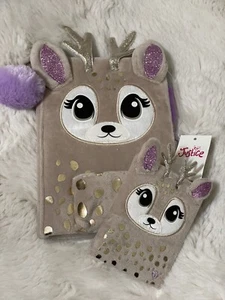 Justice Cute Soft Reindeer and Baby Reindeer Lined Notebooks/ Journals Diary NWT - Picture 1 of 9