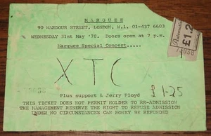 XTC AUTHENTIC ORIGINAL MARQUEE TICKET & ORIGINAL FLYER 1978 PUNK NEW WAVE - Picture 1 of 1