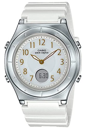 Casio LWA-M145-7 Wave Ceptor Wristwatch Radio Solar Woman's White Resin NEW - image 1 of 1