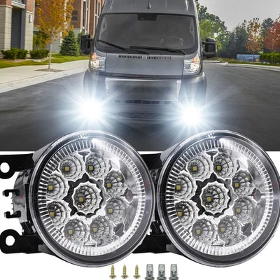 Faros antiniebla LED blancos transparentes para parachoques delantero 6000K para RAM PROMASTER 3500 2014-2022 Foto 1 de 4