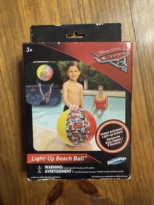 Disney Pixar Cars Light-Up Pool Beach Ball Swimways New Sealed - Image 1 of 3