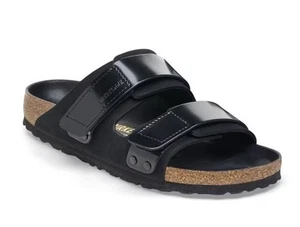 Sandali Birkenstock Uji nabuk con cinturino in pelle lucida neri US 9, EU 40 N - Foto 1 di 13