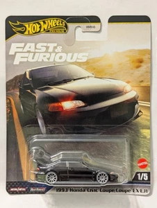 Hot Wheels Premium 2025 Fast & Furious black 1993 Honda Civic Coupe EX EJ1 read - Picture 1 of 2
