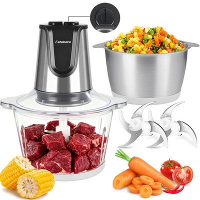 Zerkleinerer Elektrisch 500W Multizerkleinerer Fleischwolf Küchenmaschine 2L＋2L - Bild 1 von 4