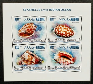 MALDIVES SEASHELLS OF THE INDIAN OCEAN STAMPS SHEET 2013 MNH MARINE LIFE CONE - Picture 1 of 1