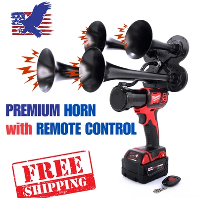 Bocina de aire de tren de impacto Milwaukee 18V + control remoto | cuádruple Foto 1 de 4