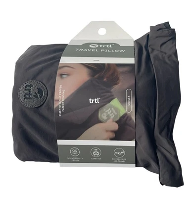 Almohada de avión de viaje trtl - Experiencia de sueño real en vuelos largos negra nueva Foto 1 de 4