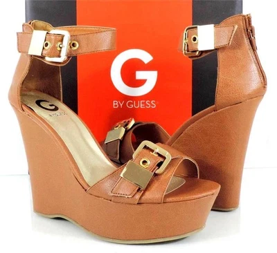 G by Guess Honey Platform Wedge Heels Sandals Medium Natural Size 10 - Image 1 of 4