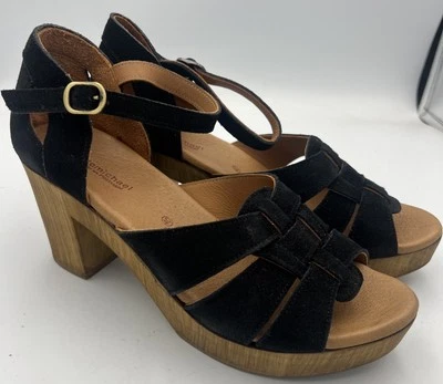 Sandalias negras ERIC MICHAEL SAVY gamuza cuero correa al tobillo hebilla talla EU40 NUEVAS Foto 1 de 4