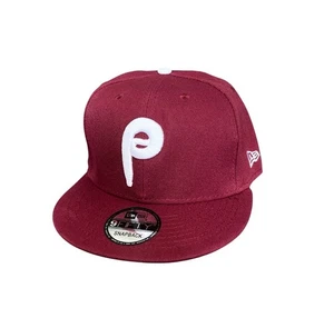 Philadelphia Phillies 9Fifty New Era Mütze weinrot Retro-Stil Druckknopflasche verstellbar - Bild 1 von 5