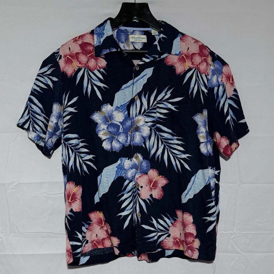 Camisa Hawaiana Mezcla Seda Caribeña (XL) Floral Foto 1 de 4