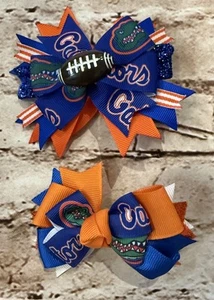 Lot of 2 Florida Gators Hair Bows Girls - Picture 1 of 2