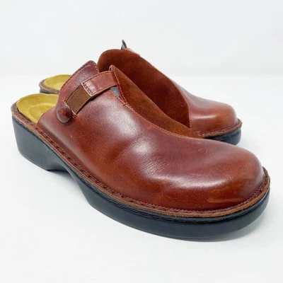 Zuecos cómodos de cuero y gamuza marrón NAOT para mujer talla EU 40 hechos en Israel Foto 1 de 4