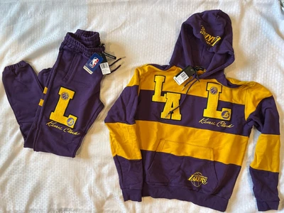 New! LA Lakers Keiser Clark NBA 2 Piece Set Pullover Hoodie & Pants Sz Small NWT - Image 1 of 4