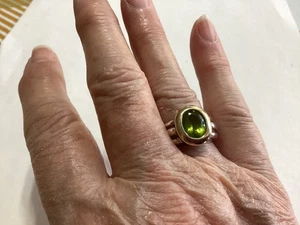 Lorenzo Sterlingsilber & 18k Zargenfassung Peridot Ring Gr. 7 - Bild 1 von 4