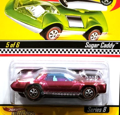 Hot Wheels Sugar Caddy RLC неоклассический клубный автомобиль с красной линией HWC 06220/08500 розовый - Изображение 1 из 4
