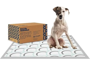 Pet Life Unlimited Smart Prints Extra Large Puppy Pads-30" x 36", 32 Count (XXL) - Picture 1 of 7