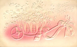 Postal IPC Best Wishes a Cart cargada de flores muy grabada - Imagen 1 de 2