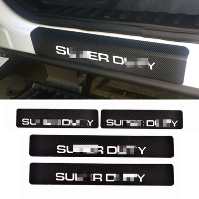4*Pegatina protectora de cubierta de umbral de puerta de coche de cuero de fibra de carbono para Ford Super Duty Foto 1 de 4