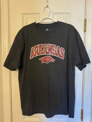 Arkansas Razorbacks Men's XL T-Shirt : Black With Red Letters And Logo - Image 1 of 2
