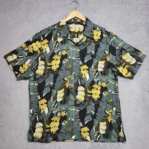 Tommy Bahama Shirt Mens Medium 100% Silk Banana Print Hawaiian Camp Button Up - Picture 1 of 8