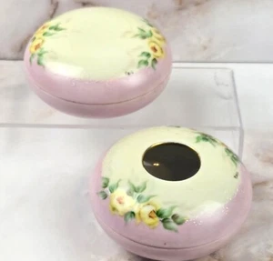 Antiker Royal Bavaria Porzellan Haarempfänger/Schmuckschale rosa/gelb Germany - Bild 1 von 13