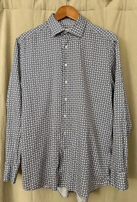 Etro Sz 42 Men’s Long Sleeve Button Up Geometric Print Made In Italy Dress Shirt - Image 1 of 4